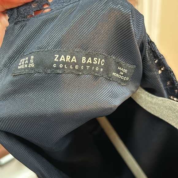 Zara navy blue lace shift dress size small - Picture 8 of 15